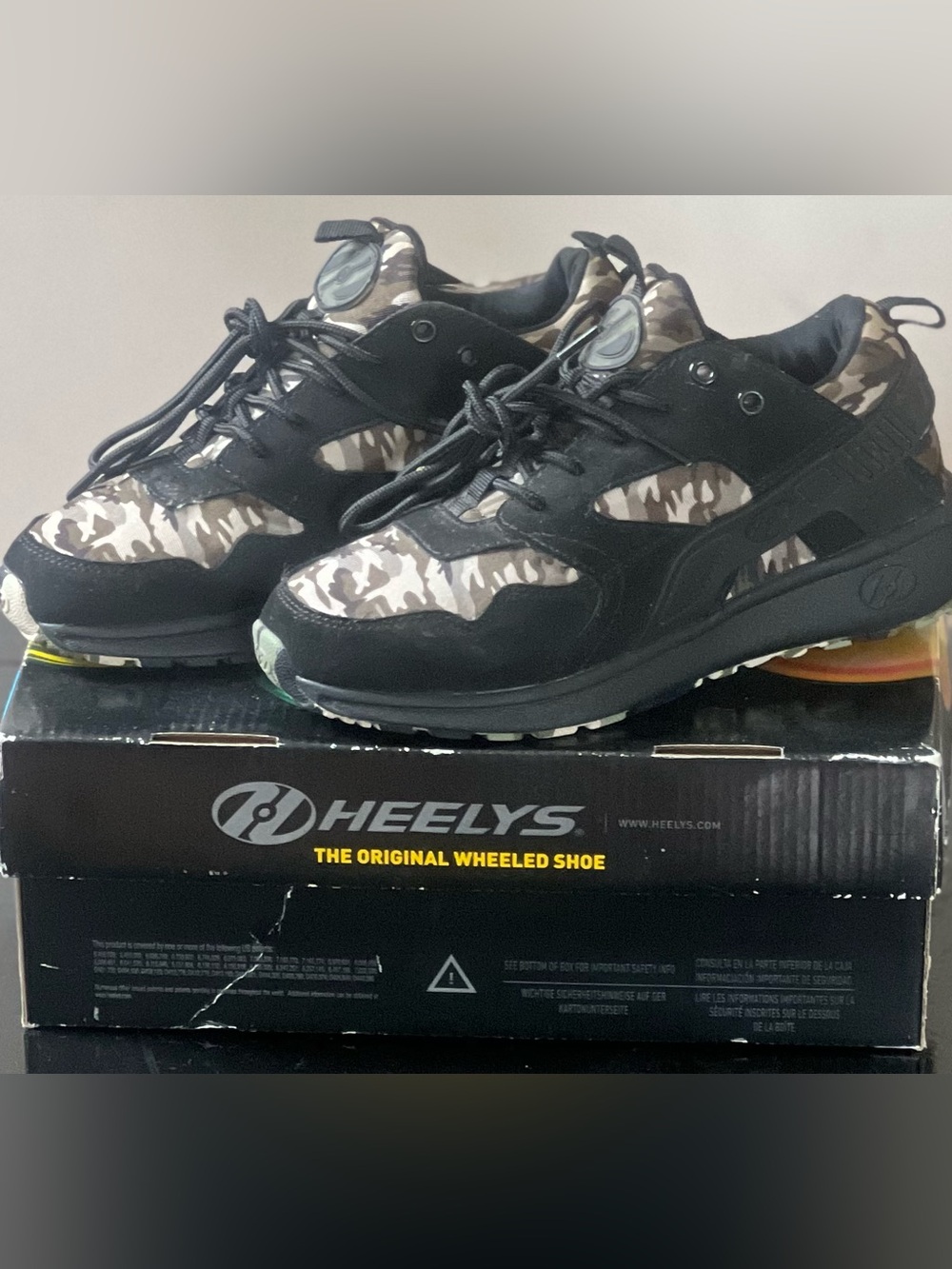 Heelys Black and Brown Camo Wheeled Sneakers